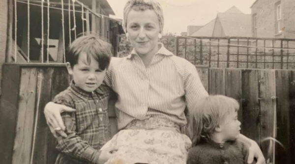 An old photo of Julie's mum, Eileen, with two of her children