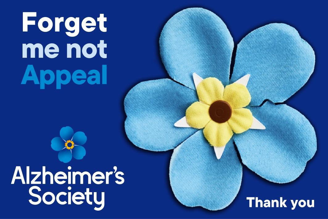 Forget me not Appeal badge in blue
