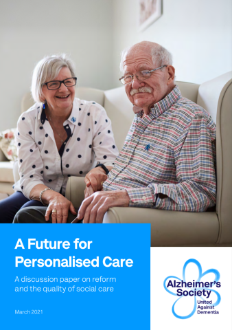 The cover of Alzheimer's Society's A Future for Personalised Care report