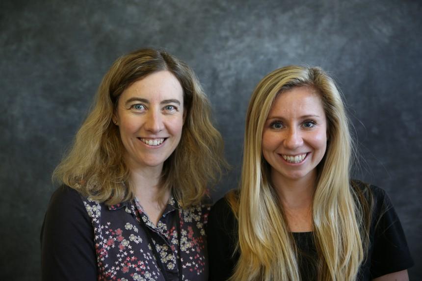 Dr Kirsten Moore (left) with project research assistant Sophie Crawley (right).