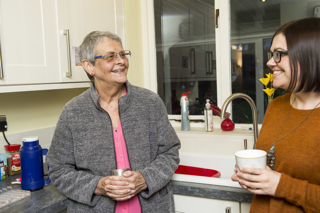 Wendy Mitchell in her kitchen