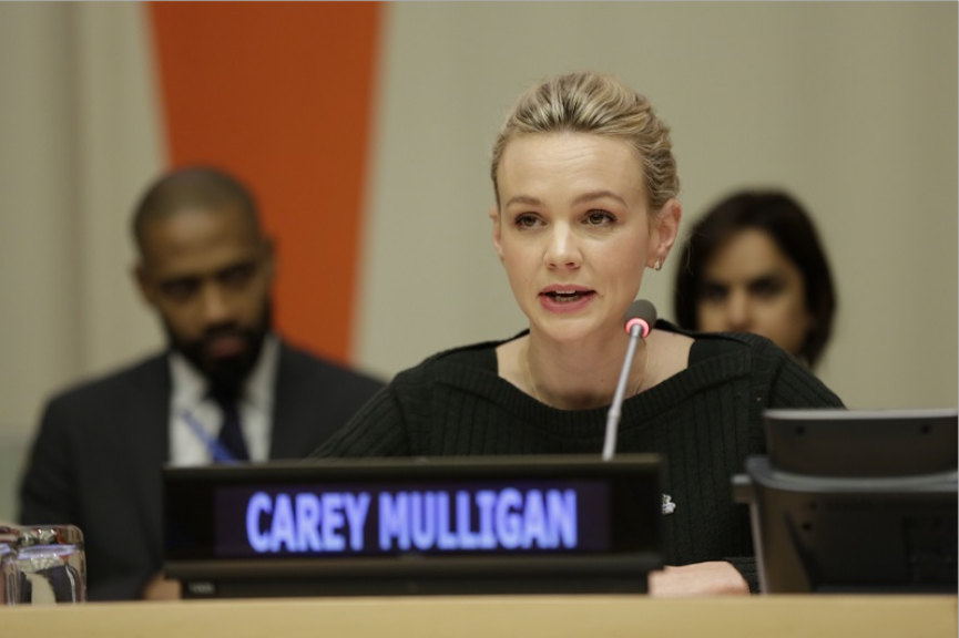 Carrey Mulligan addressing the UN