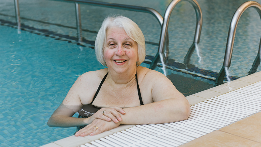 At the swimming pool