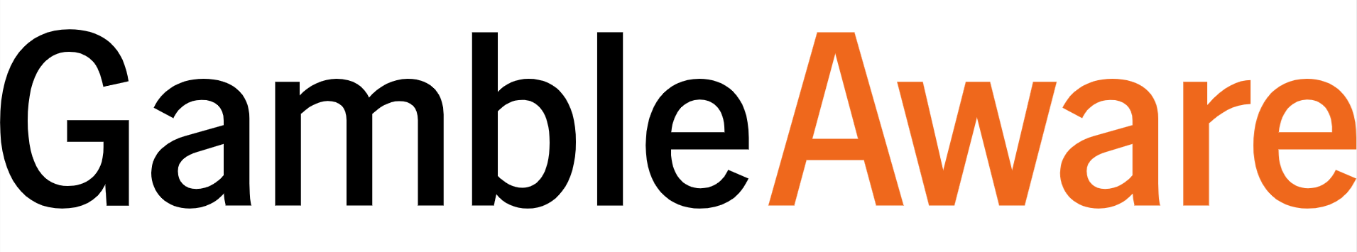 Logo of Gamble Aware which is simply the two words, Gamble in black font and Aware in orange font.