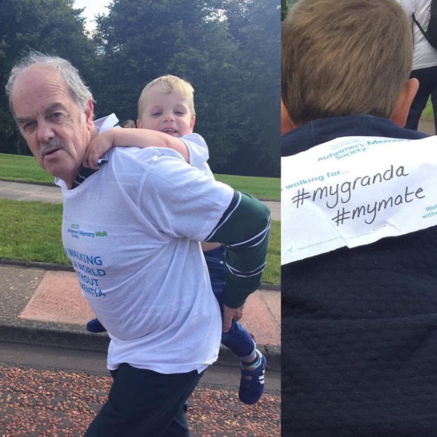 Jim and grandson at Memory Walk