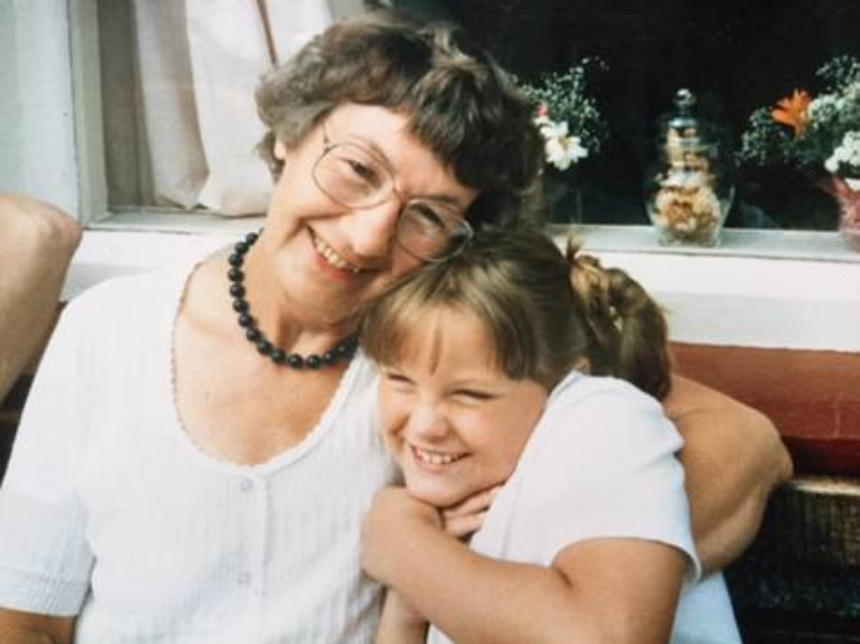Jo Joyner as a child with her late grandmother