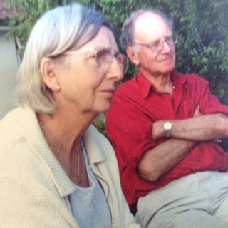 Ian and Susan sat in the garden