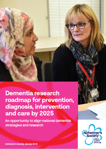 Front cover for 2018 dementia care roadmap