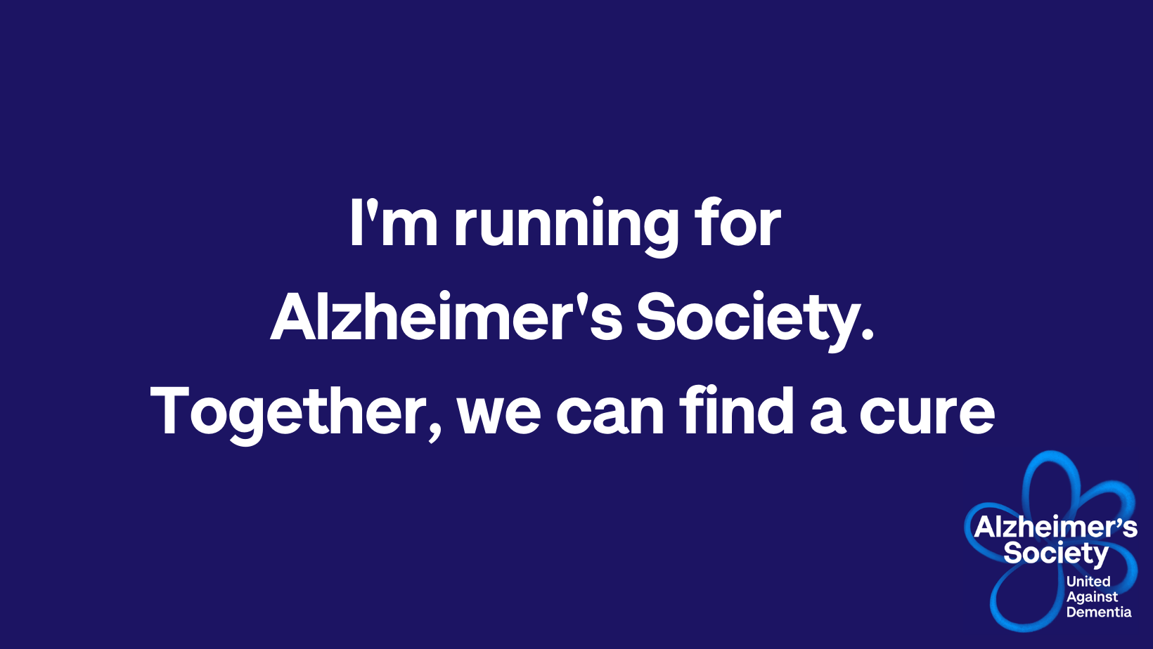 I'm running for Alzheimer's Society Facebook banner