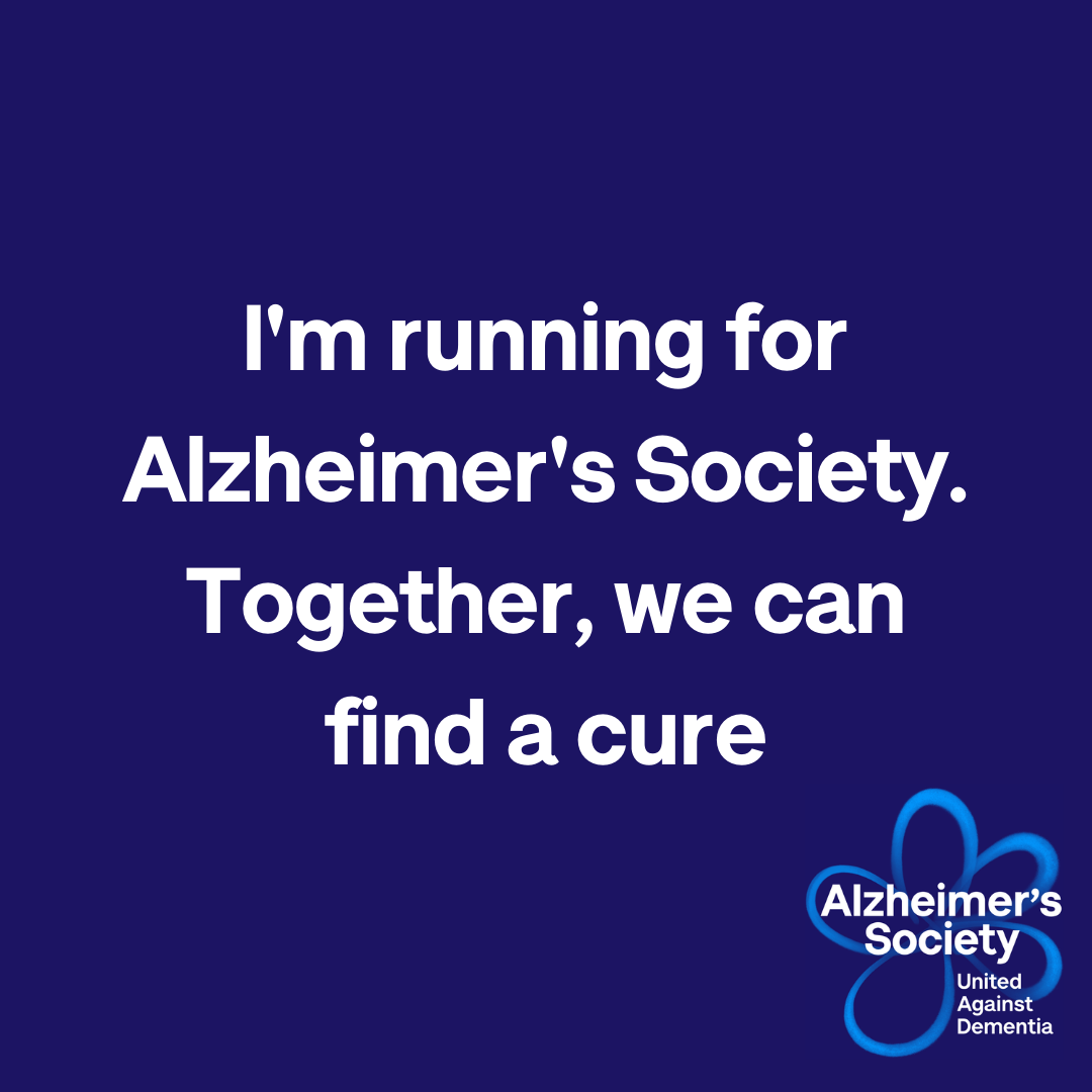 I'm running for Alzheimer's Society Instagram profile picture