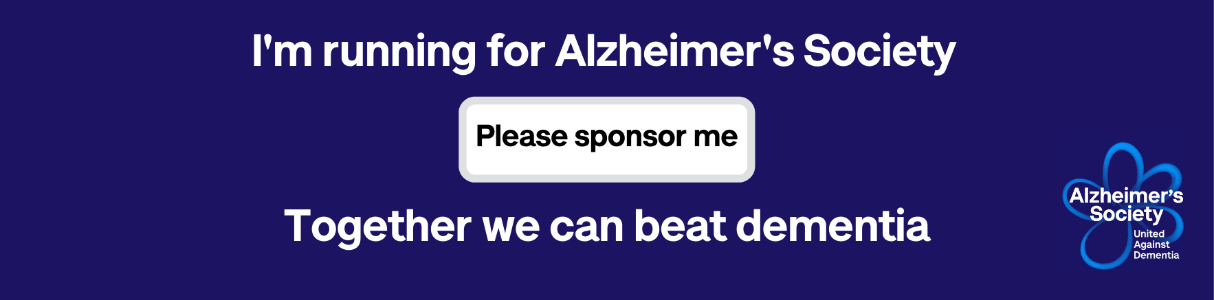 I'm running for Alzheimer's Society sponsor me email banner
