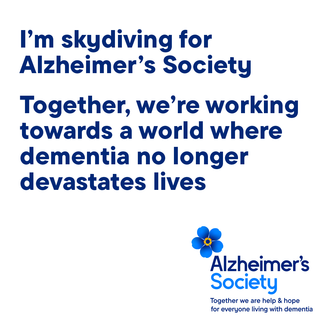 I'm skydiving for Alzheimer's Society banner