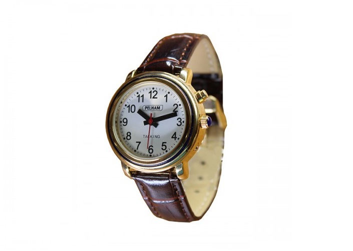 A Talking Gold Watch with Brown Strap