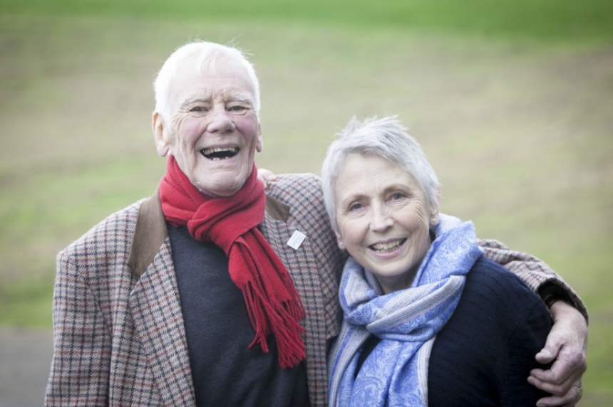 Tony and Steph Booth standing in a field