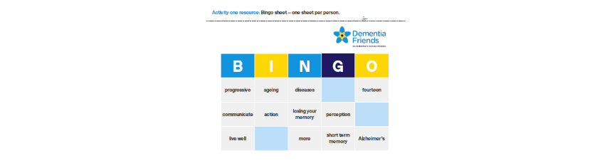 Dementia Bingo