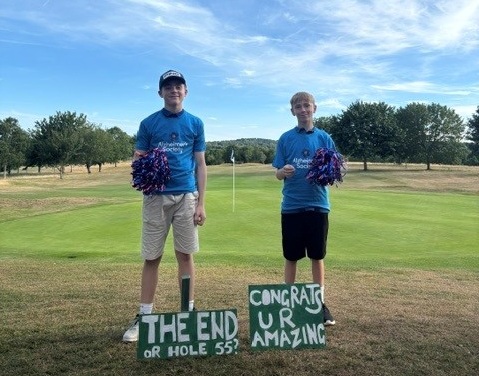 Arthur and Noah on their golf challenge for dementia