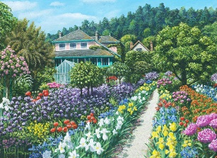 The completed Monet's Garden puzzle 