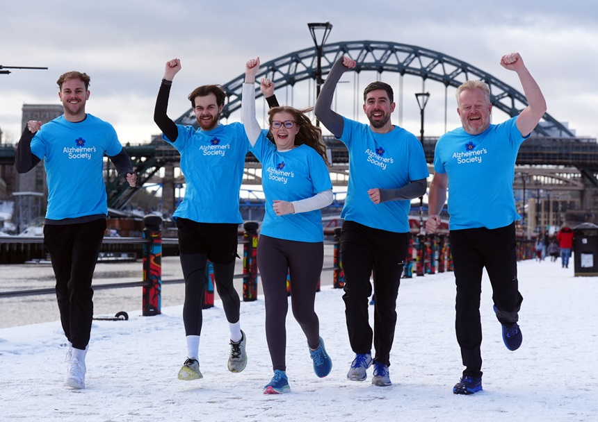 Dementia Run Club members jogging in Newcastle.