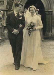 Meg and Keith on their wedding day