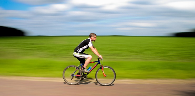 A person riding a bicycle