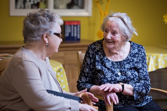 Two women having a conversation