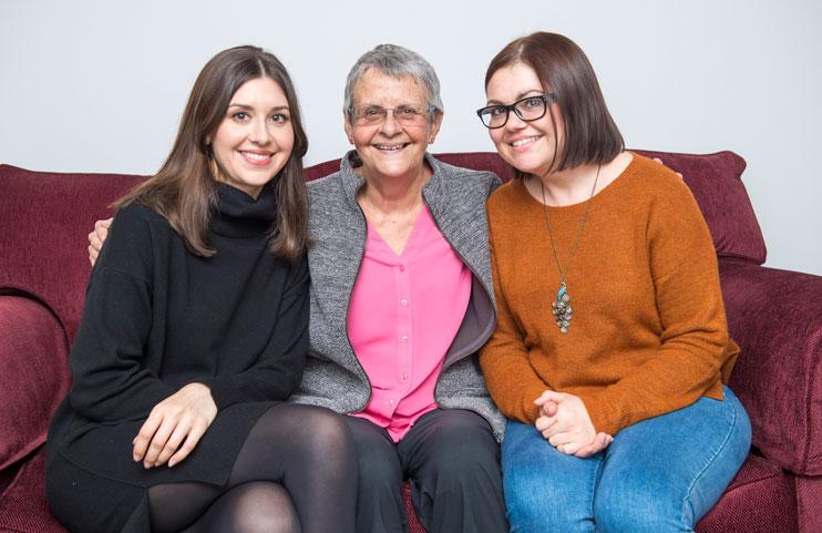 Wendy Mitchell and her daughters.