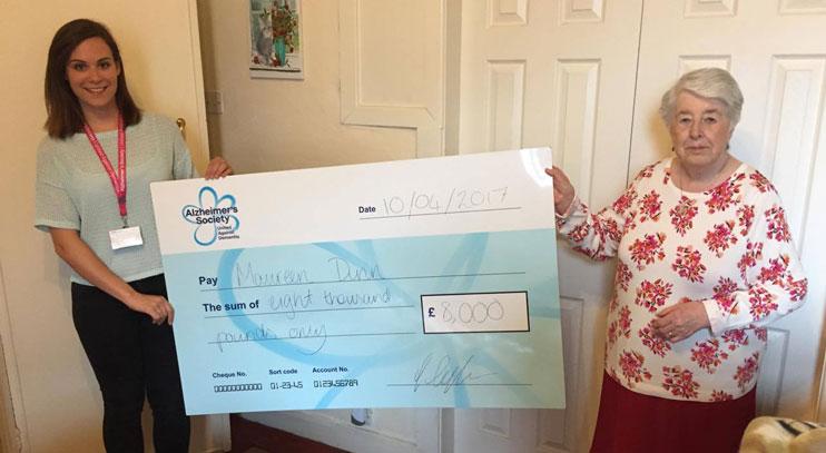 Maureen Dunn with her Super Draw cheque