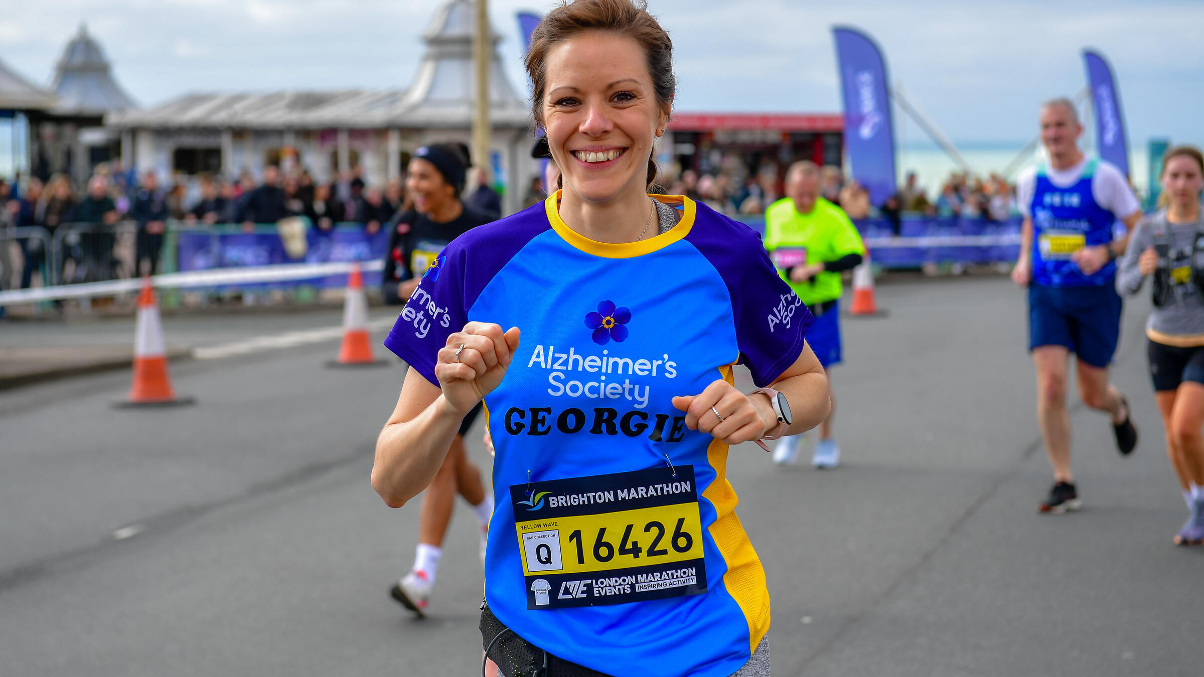 Woman running in Brighton