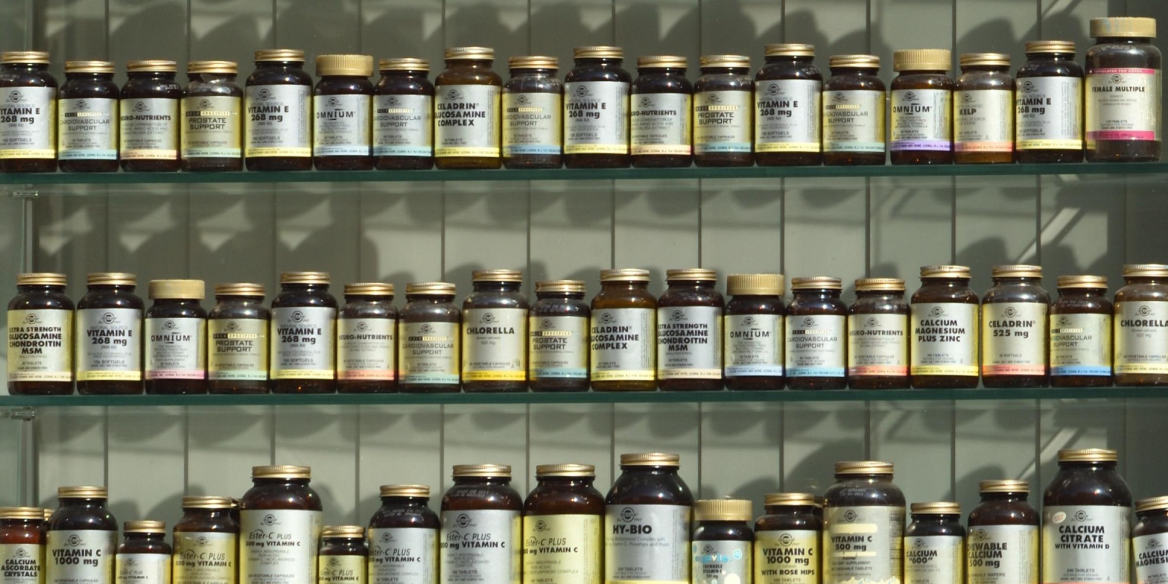 Shelves of supplements