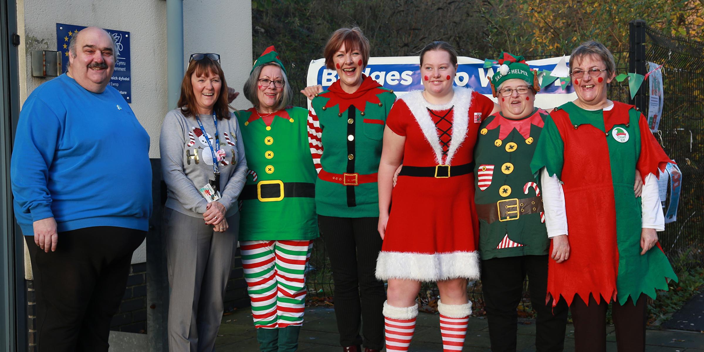 Elf Day supporters in Ebbw Vale