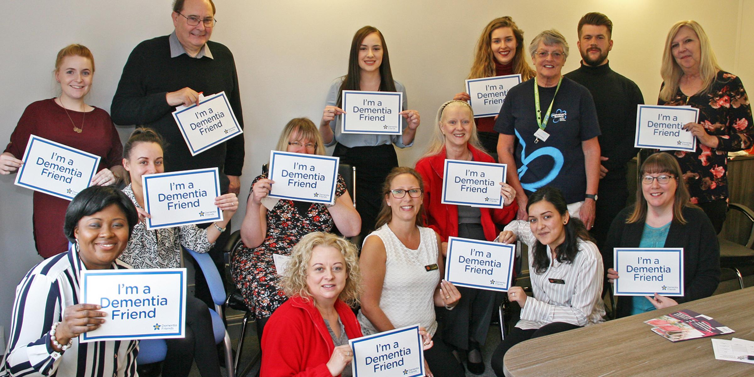 Heather Hooper with local care home staff. 