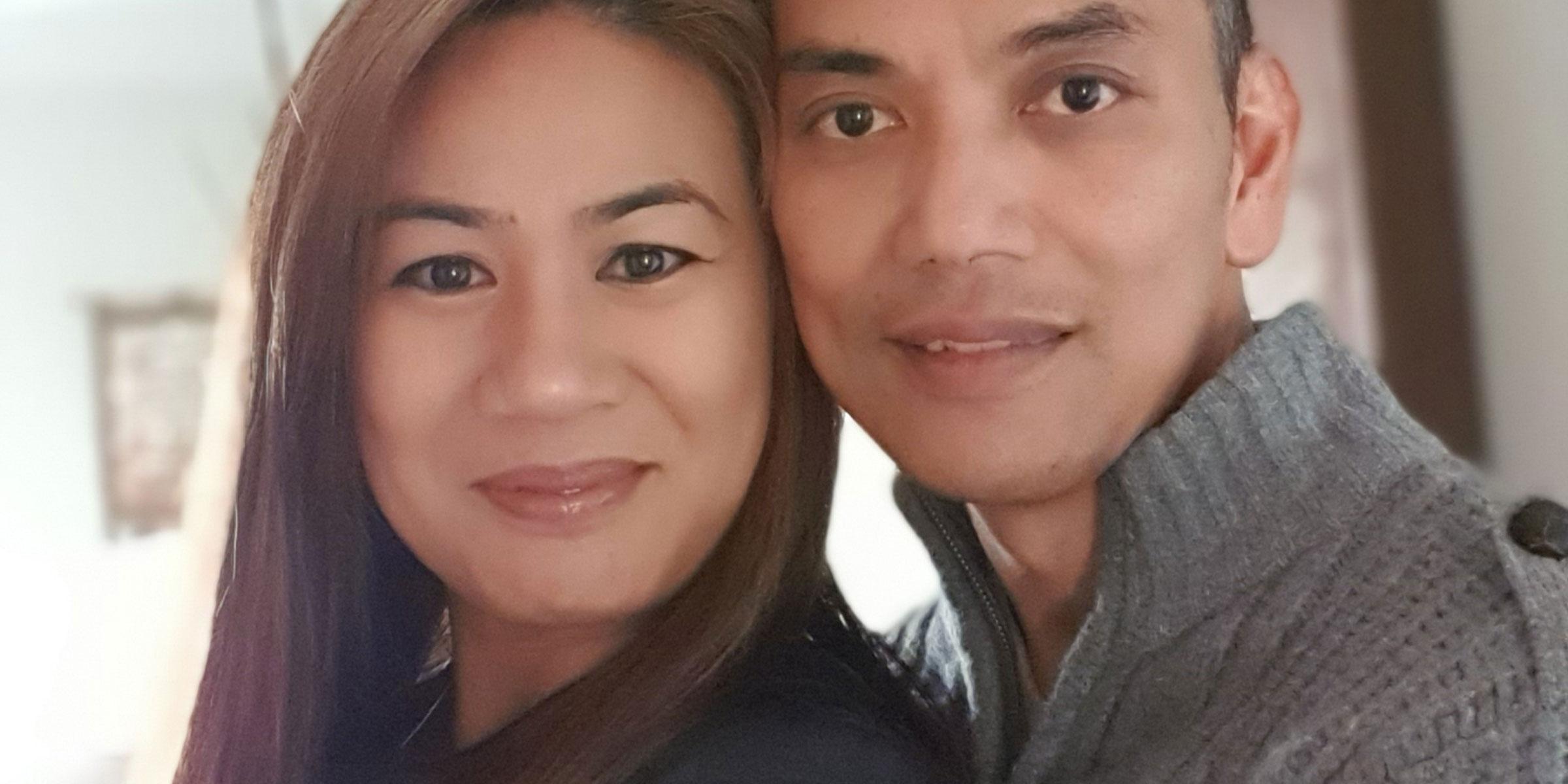 Michelle Macadangdang with her husband David