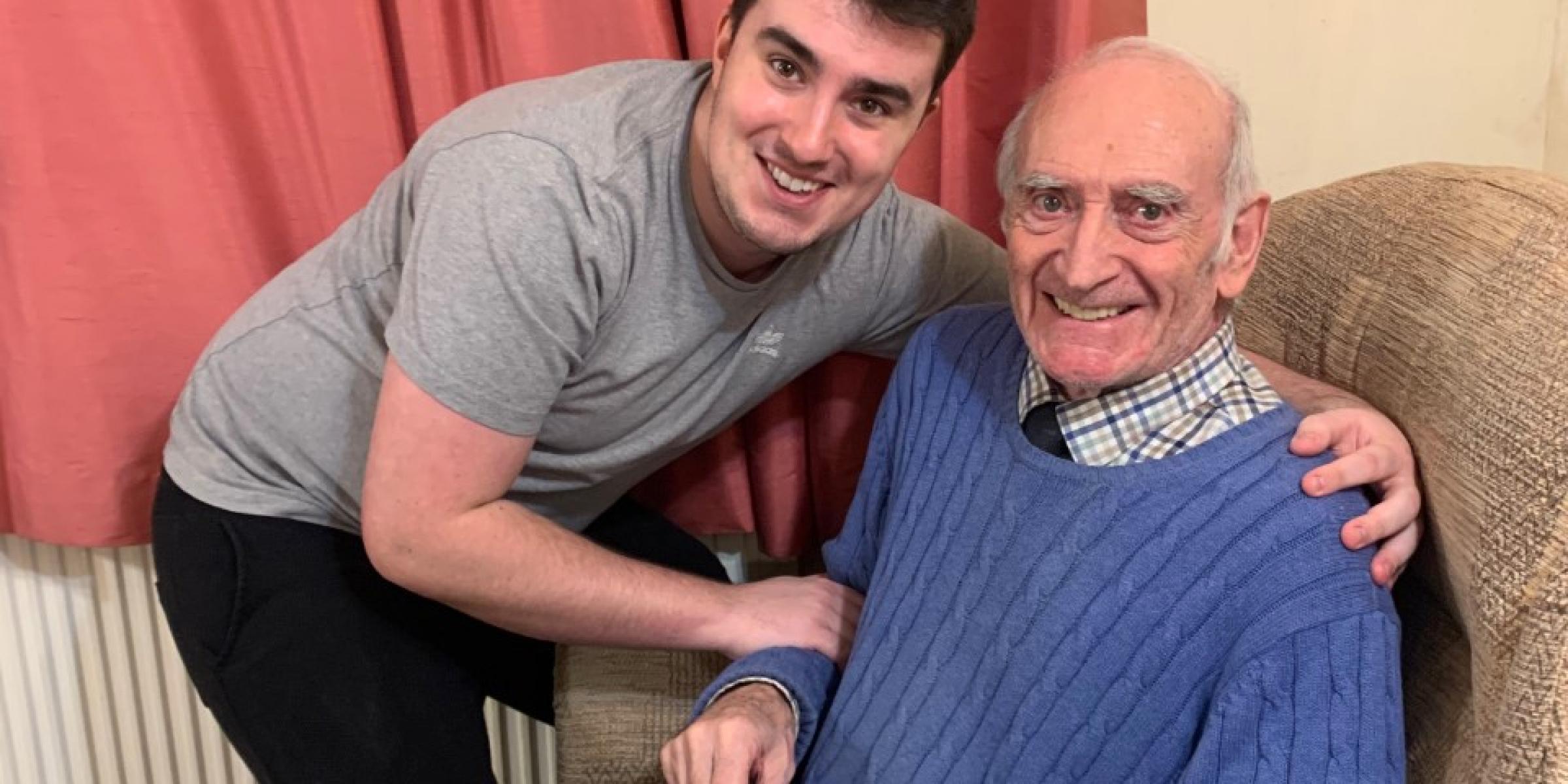 Tom with his grandad, John, before the move into care