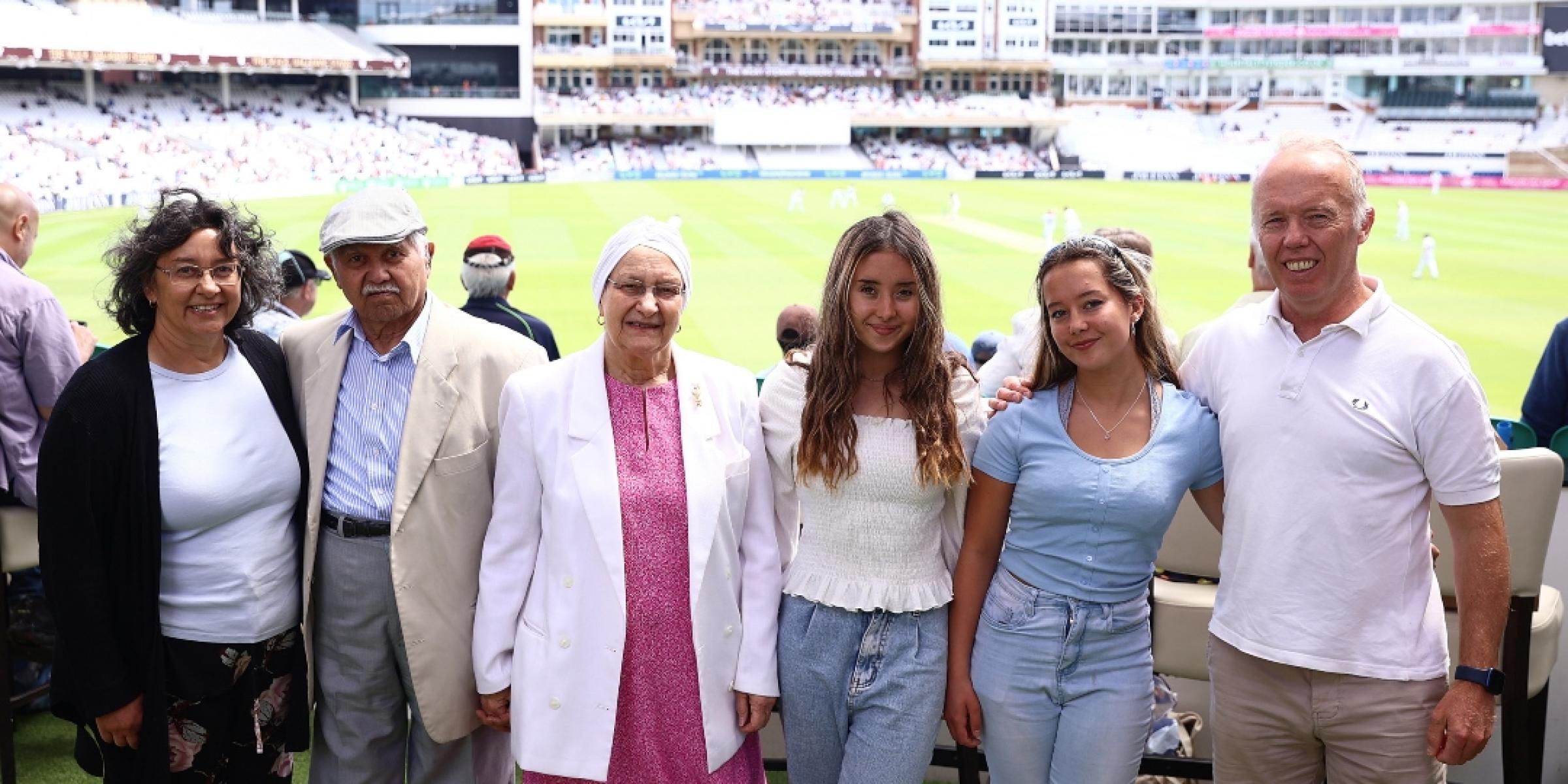 Zohra, Afzal and their family at  the Dementia Friendly Match between the Surrey and Kent cricket teams at the Oval