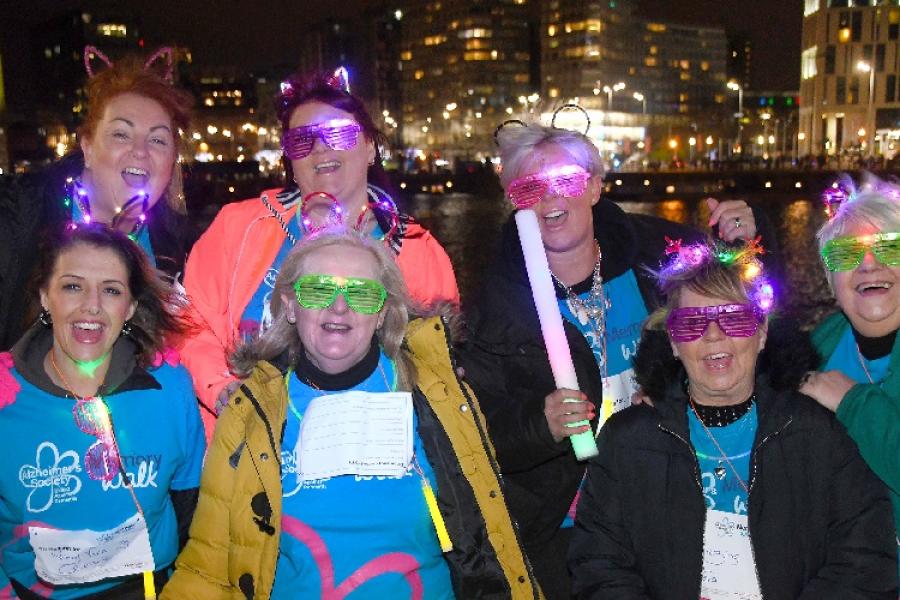 Glow walkers in glowing glasses