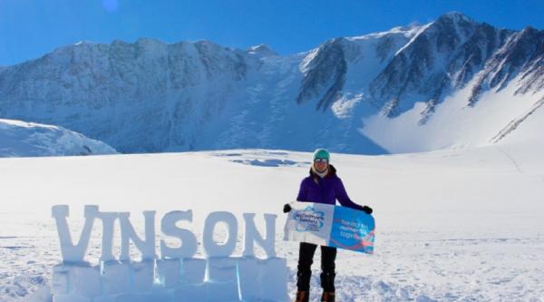 Elizabeth in Antartica snow