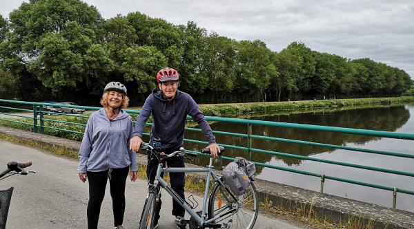 Susanne and David on a bike ride
