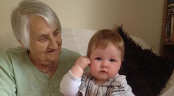 Dorothy with her grandchild