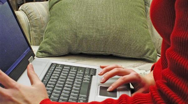 Using a laptop at home