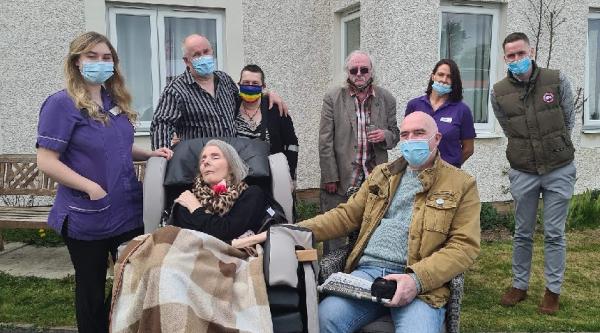 Graeme, Ann and care home staff