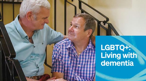 LGBTQ+: Living with dementia booklet cover image