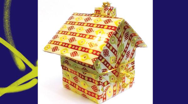 House wrapped up as a gift
