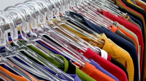Clothes on a shop rail