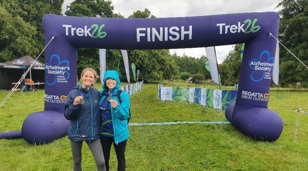 Julie and Karen at the finish line of the Lake District trek
