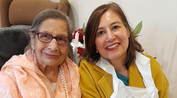 Nabila Zulfiqar (right) and her mother, Bano (left)