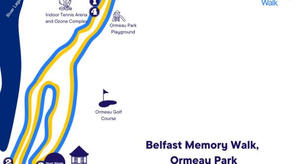 Route map for Belfast Memory Walk