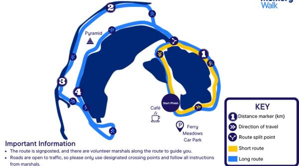 A route map of Peterborough Memory Walk