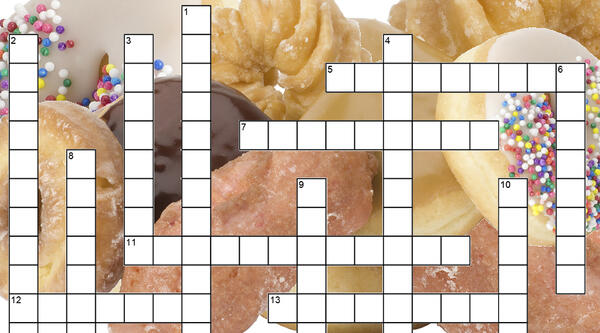 Puzzle with foods in background