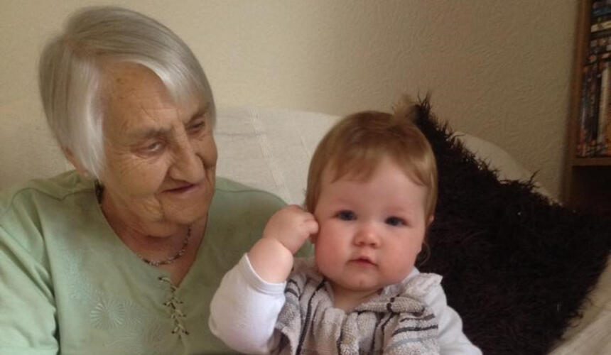 Dorothy with her grandchild