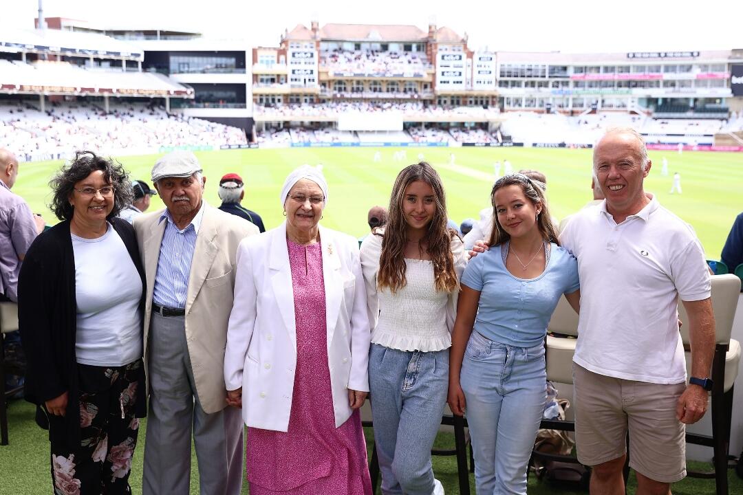 Zohra, Afzal and their family at  the Dementia Friendly Match between the Surrey and Kent cricket teams at the Oval